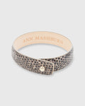 0.5" Lizard Cuff Bracelet Black/Taupe