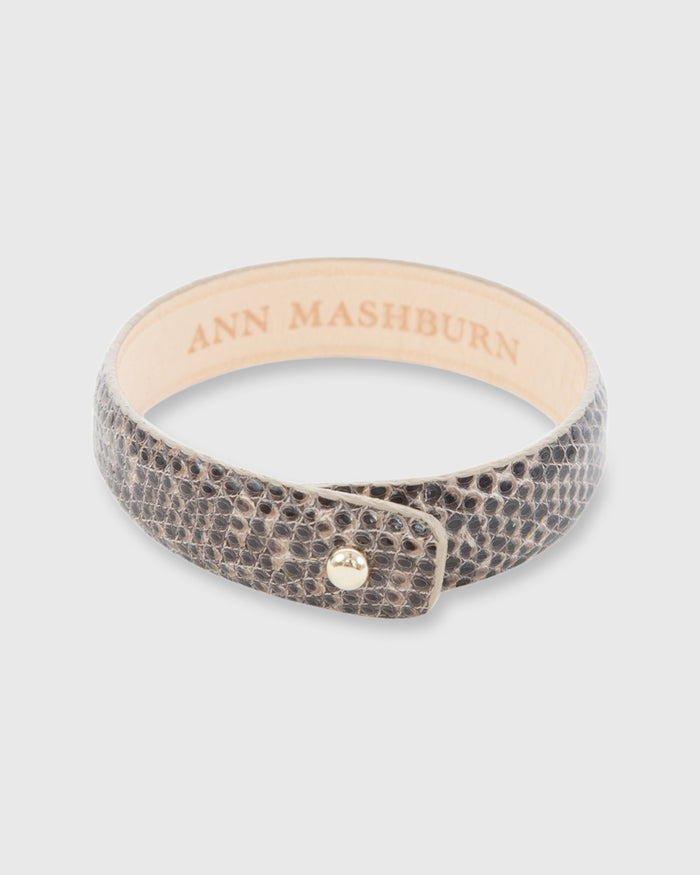 0.5" Lizard Cuff Bracelet Black/Taupe