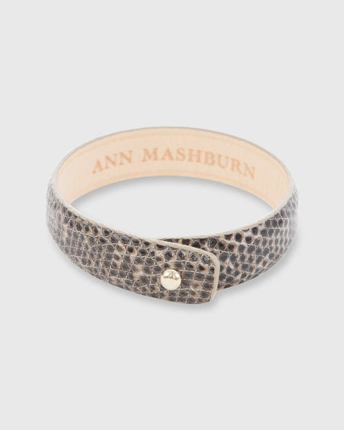 0.5" Lizard Cuff Bracelet Black/Taupe
