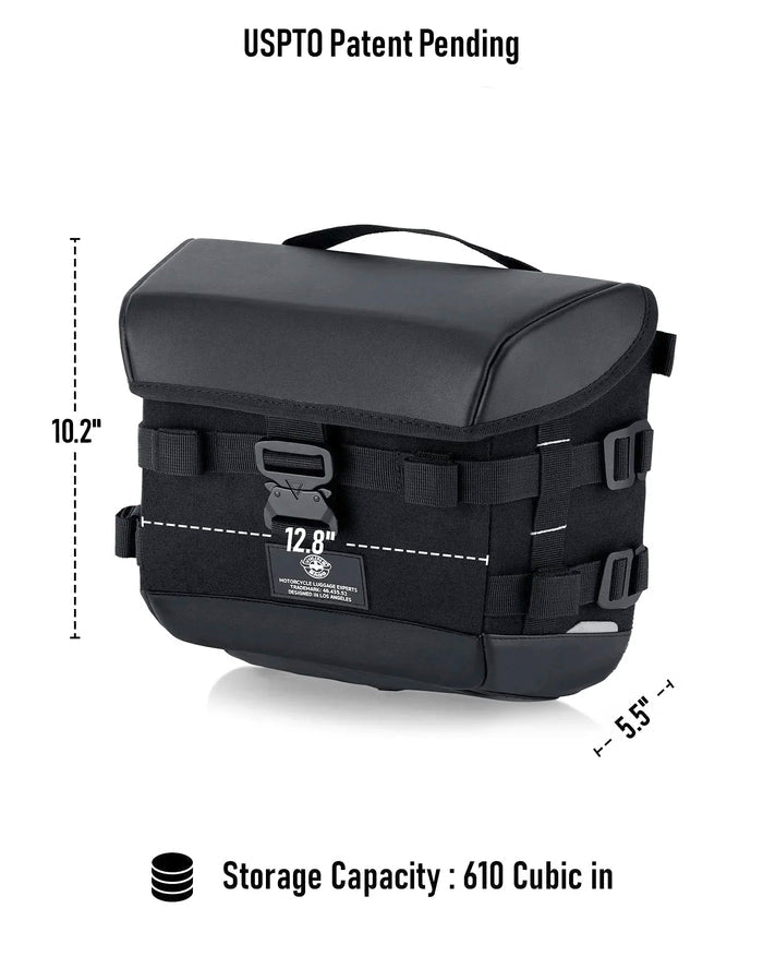 10L - Incognito Quick Mount Small Triumph Scrambler Solo Motorcycle Saddlebag (Left Only) Storage Capacity
