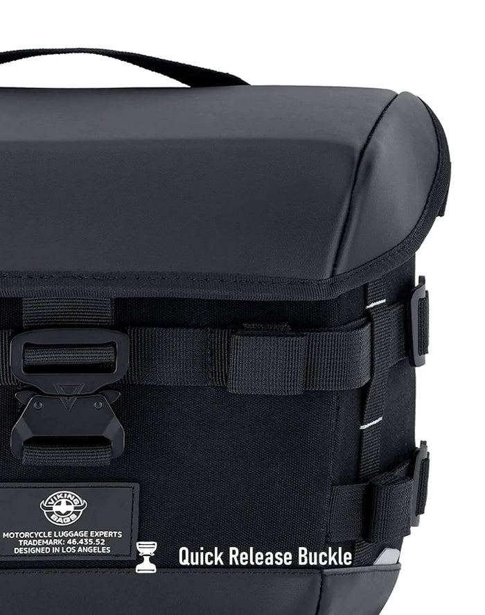 10L - Incognito Quick Mount Small Triumph Scrambler Solo Motorcycle Saddlebag (Left Only) Quick Release Buckle