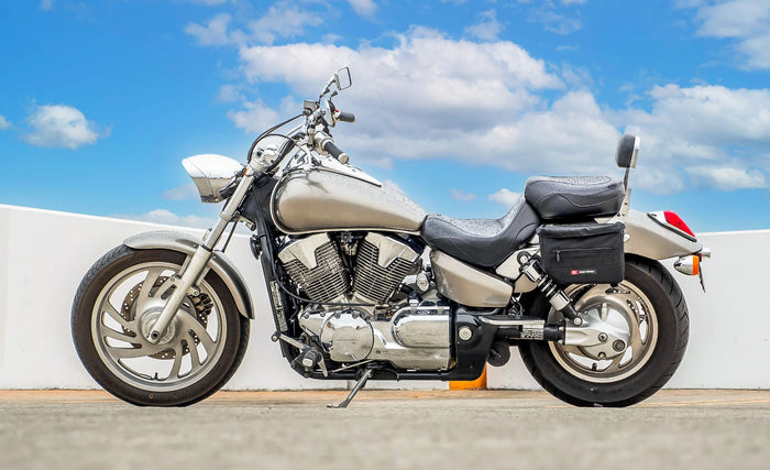 10L - Patriot Small Honda VTX 1800 C Throw Over Saddlebags Life Style Photo @expand