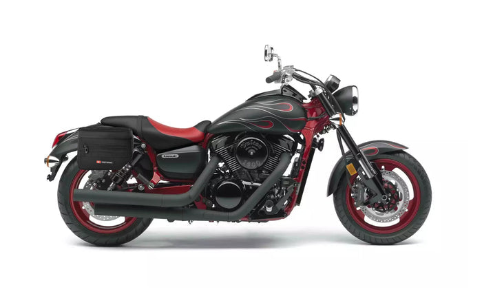8L - Patriot Small Kawasaki Mean Streak 1600 Throw Over Saddlebags Bag on Bike @expand