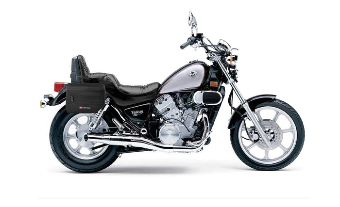8L - Patriot Small Kawasaki Vulcan 750 VN750 Throw Over Saddlebags Bag on Bike @expand