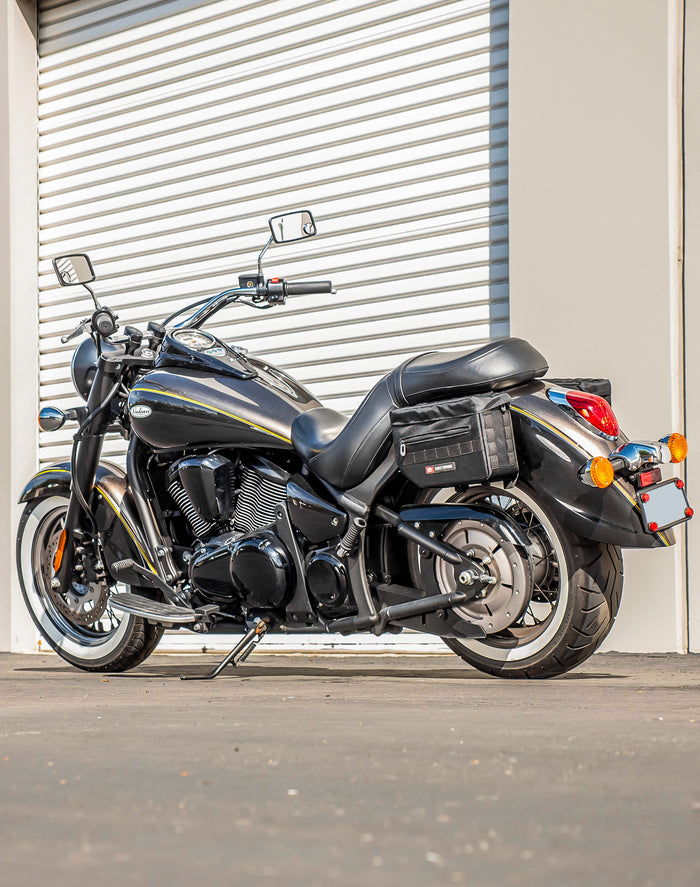 8L - Patriot Small Kawasaki Vulcan 900 Classic VN900 Throw Over Saddlebags v1