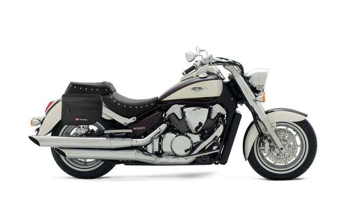 8L - Patriot Small Suzuki Boulevard C109 Throw Over Saddlebags Bag on Bike @expand