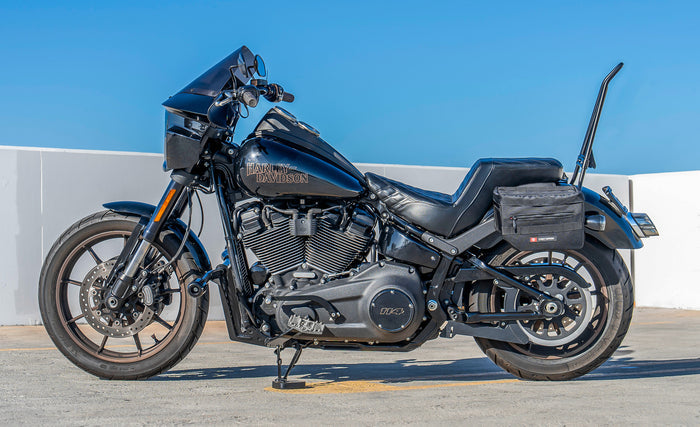 10L - Patriot Small Throw Over Saddlebags for Harley Softail Low Rider S FXLRS Lifestyle @expand