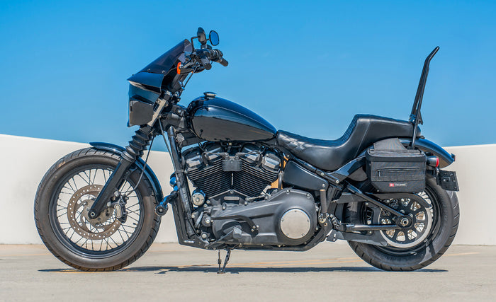 10L - Patriot Small Throw Over Saddlebags for Harley Softail Street Bob FXBB/S Lifestyle @expand