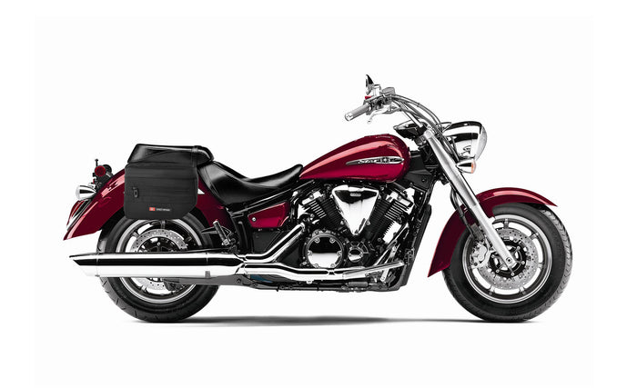 8L - Patriot Small Yamaha V Star 1300 Classic XVS1300A Throw Over Saddlebags Bag on Bike @expand