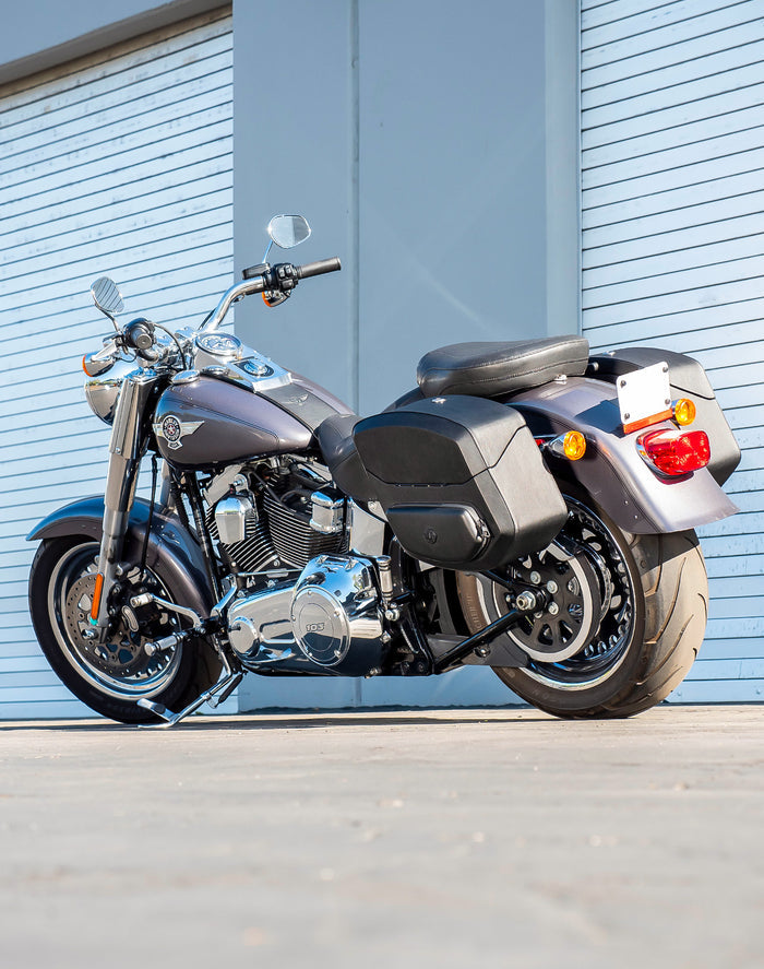 20L - Ironclad Quick-Mount Medium Hard Solo Saddlebag (Left Only) for Harley Softail Fat Boy Lo FLSTFB v1