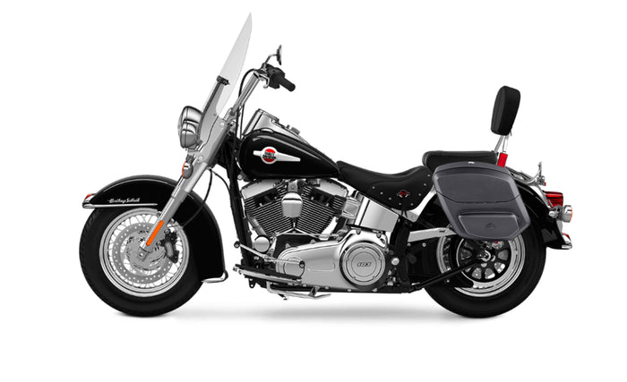 12L - Ironclad Quick Mount Medium Hard Solo Saddlebag (Left Only) for Heritage Classic FLSTC/I Bag On Bike @expand