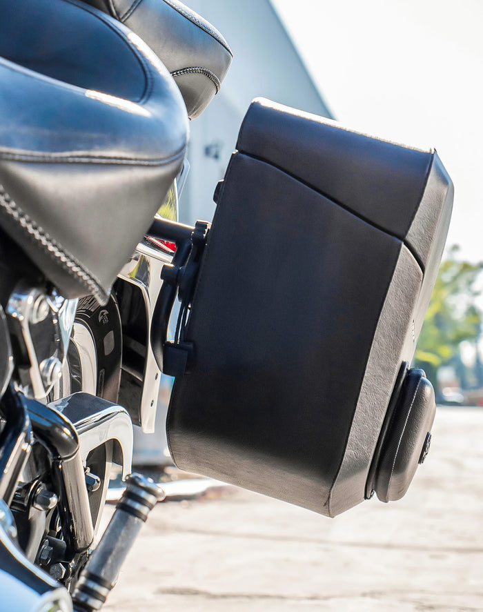 12L - Ironclad Quick Mount Medium Hard Solo Saddlebag (Left Only) for Heritage Classic FLSTC/I v3