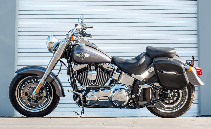 12L - Ironclad Quick Mount Medium Harley Softail Fat Boy Lo FLSTFB Matte Hard Solo Saddlebag (Left Only) @expand