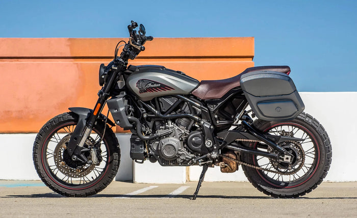 12L - Ironclad Quick Mount Medium Indian FTR 1200 Hard Solo Saddlebag (Left Only) Lifestyle @expand