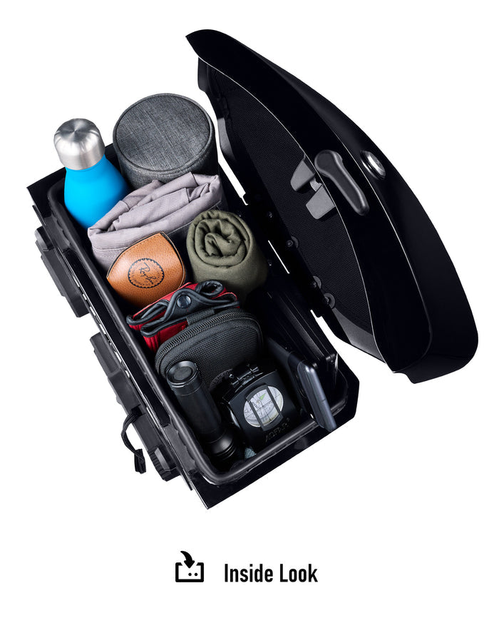 12L - Ironclad Quick-Mount Medium Triumph Scrambler 1200 Painted Hard Solo Saddlebag (Left Only) Inside Look