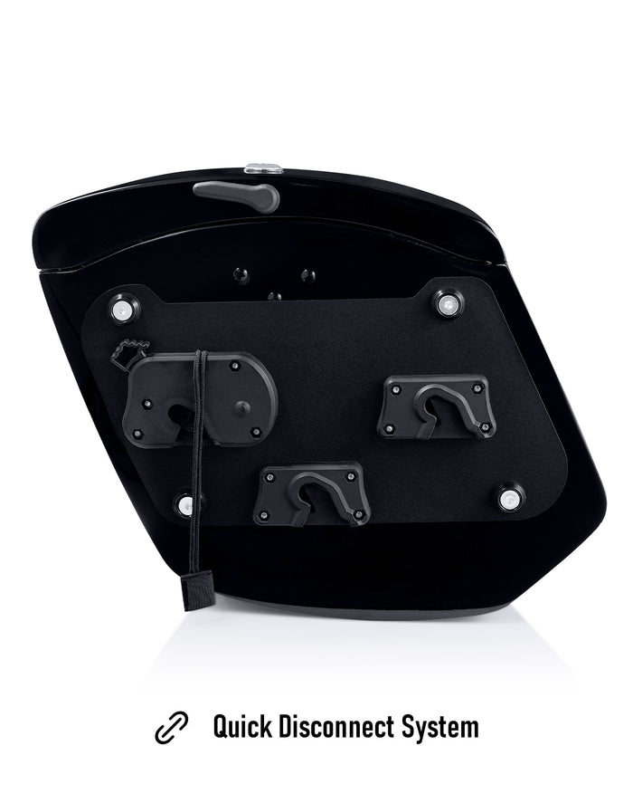 12L - Ironclad Quick-Mount Medium Triumph Scrambler 400 X Painted Hard Solo Saddlebag (Left Only) Disconnect System