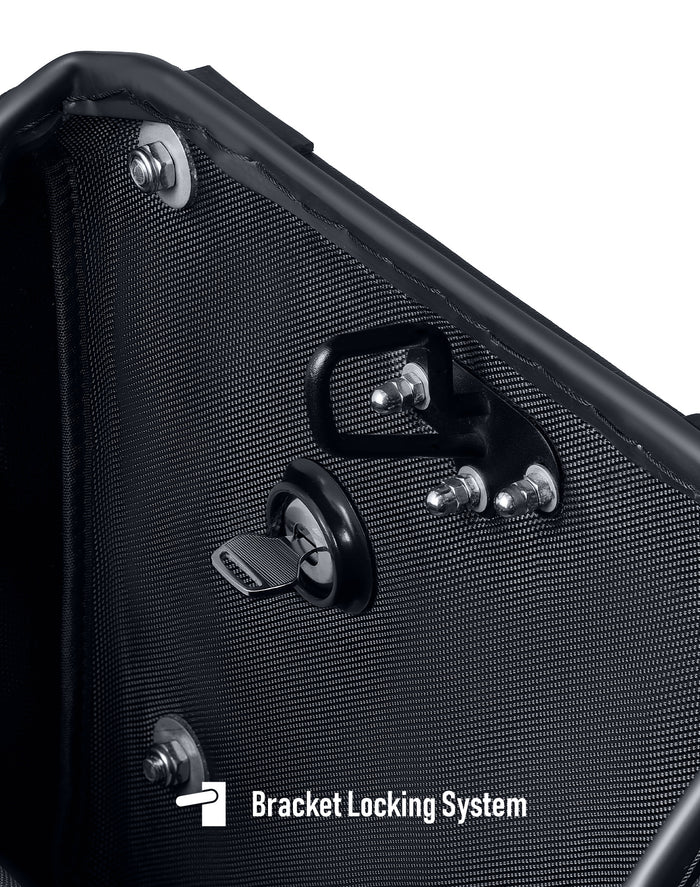 12L - Ironclad Quick Mount Medium Triumph Street Scrambler Hard Solo Saddlebag (Left Only) Bracket Locking System