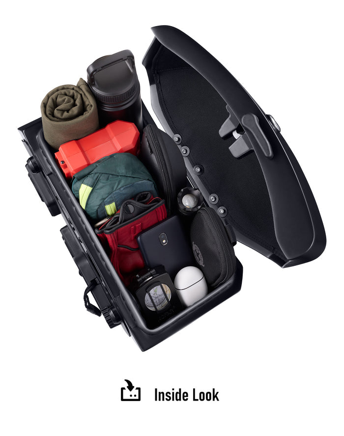12L - Ironclad Quick Mount Medium Triumph Street Scrambler Matte Hard Solo Saddlebag (Left Only) Inside Look