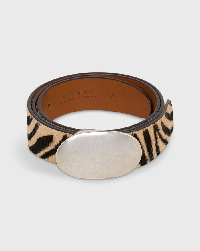 1.5" Conroy Belt in Zebra Calf Hair