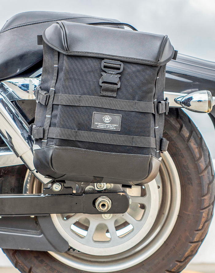 15L - Incognito Quick Mount Medium Solo Motorcycle Saddlebag (Left Only) for Harley Dyna Fat Bob FXDF/SE v2