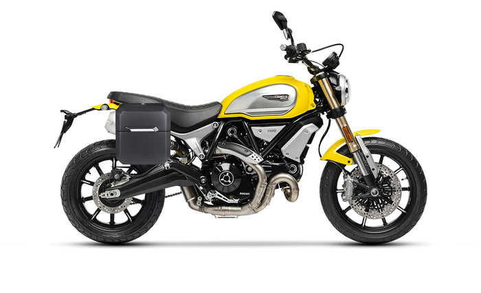 15L - Outlaw Quick-Mount Ducati Scrambler 1100/Special/Sport Matte Hard Solo Saddlebag (Right Only) Bag on Bike @expand