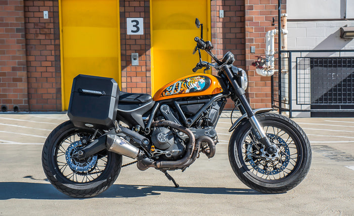 15L - Outlaw Quick-Mount Medium Ducati Scrambler (2014-17) Matte Hard Solo Saddlebag (Right Only) @expand