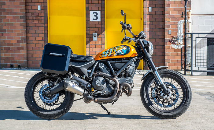 15L - Outlaw Quick Mount Medium Ducati Scrambler (2014-17) Painted Hard Solo Saddlebag (Right Only) @expand