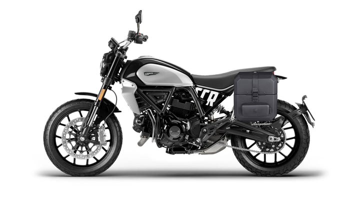 15L - Outlaw Quick Mount Medium Ducati Scrambler (2018-2022) Hard Solo Saddlebag (Left Only) Bag on Bike @expand