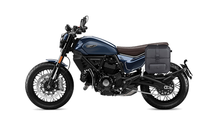 15L - Outlaw Quick Mount Medium Ducati Scrambler (2023+) Hard Solo Saddlebag (Left Only) Bag on bike @expand