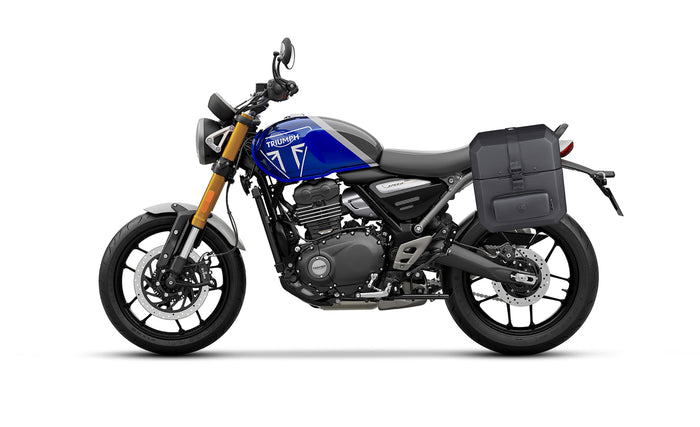 15L - Outlaw Quick Mount Medium Triumph Speed 400 Hard Solo Saddlebag (Left Only) Bag on Bike @expand