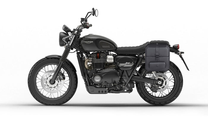 15L - Outlaw Quick Mount Medium Triumph Street Scrambler Hard Solo Saddlebag (Left Only) bag on Bike @expand