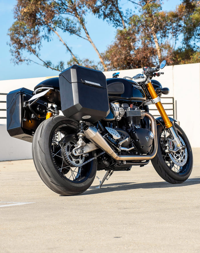 15L - Outlaw Quick Mount Medium Triumph Thruxton RS Matte Hard Solo Saddlebag (Right Only) v1