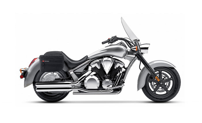 18L - Patriot Large Honda VT1300CT Interstate Throw Over Saddlebags Bag on Bike @expand