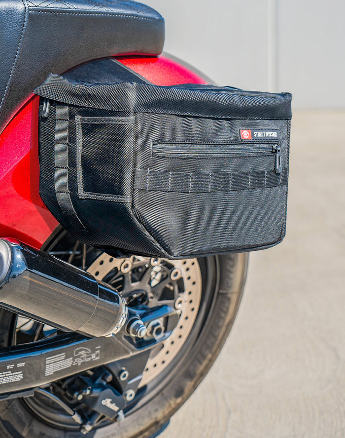 18L - Patriot Large Indian Super Chief Limited Throw Over Saddlebags Lifestyle