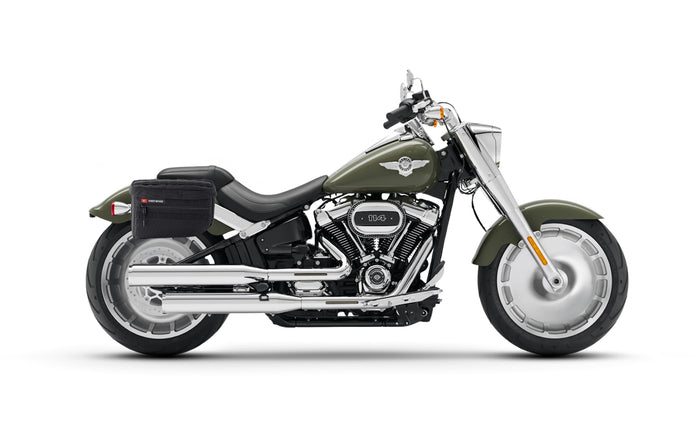 27L - Patriot Large Motorcycle Throw Over Saddlebags for Harley Softail Fat Boy FLFB/S Bag on Bike @expand