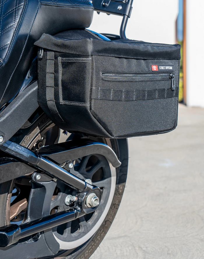 18L - Patriot Medium Motorcycle Throw Over Saddlebags for Harley Softail Low Rider S FXLRS Vertica Lifestyle