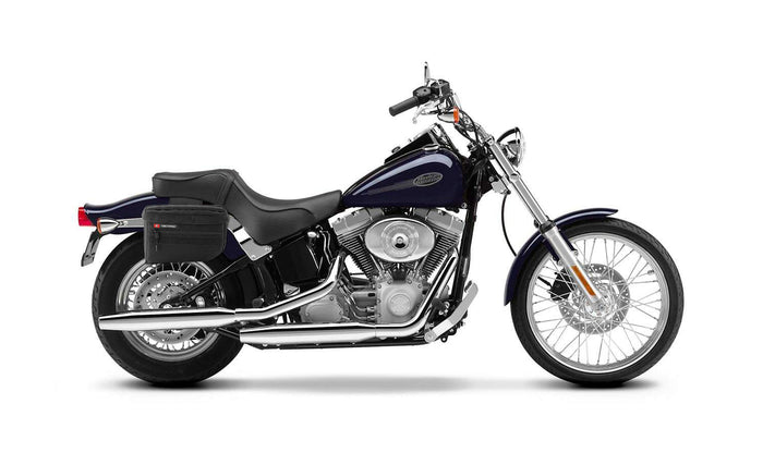 27L - Patriot Large Motorcycle Throw Over Saddlebags for Harley Softail Standard FXST/I Bag on Bike @expand
