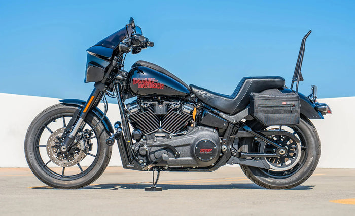18L - Patriot Medium Throw Over Saddlebags For 2025+ Harley Softail Low Rider S FXLRS Lifestyle @expand