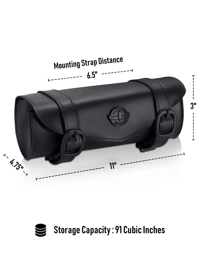 1L - Dark Age Plain Honda Leather Motorcycle Handlebar Bag Storage Capacity