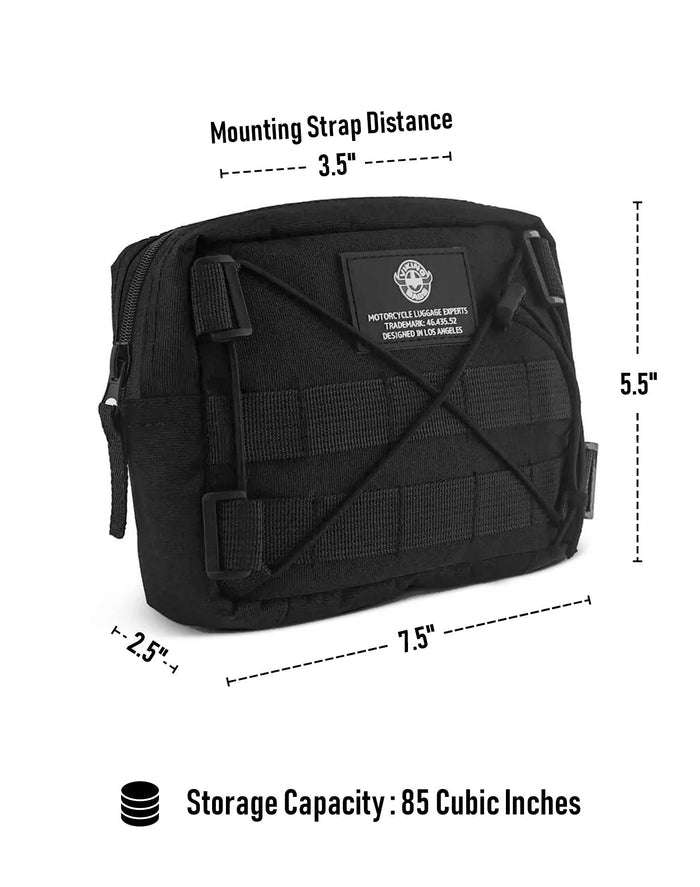 1L - Renegade Motorcycle Handlebar Bag Storage Capacity