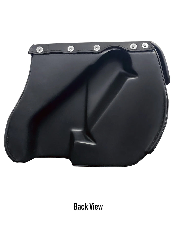 25L - Arch Large Shock Cutout Leather Motorcycle Saddlebags for Harley Sportster 883 Iron XL883N Back View