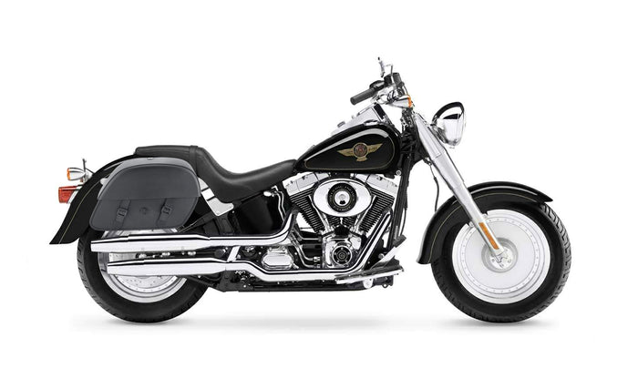 28L - Baelor Medium Motorcycle Saddlebags for Harley Softail Fatboy FLSTF/I Bag on Bike @expand