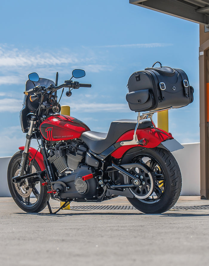 28L - Century Large Honda Leather Motorcycle Trunk Bag Lifestyle Vertical