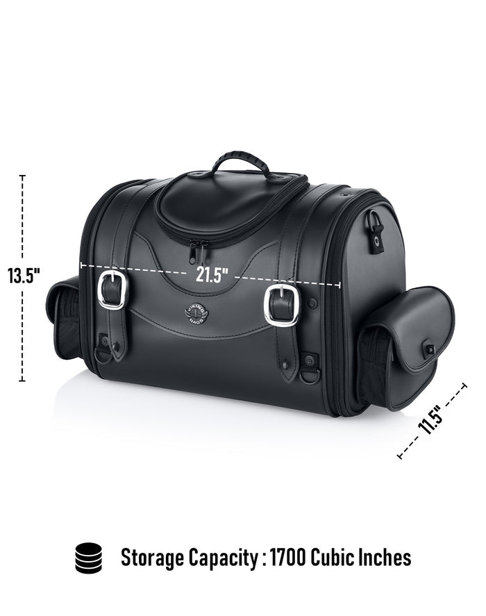 28L - Century XL Leather Motorcycle Trunk Bag Storage Capacity