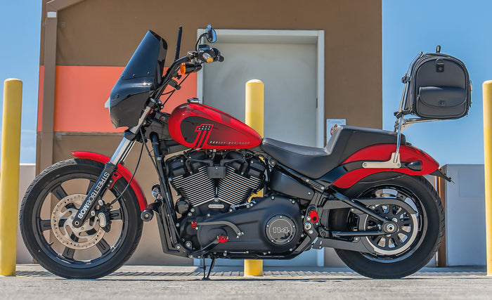 28L - Century Large Victory Leather Motorcycle Sissy Bar Bag Lifestyle @expand