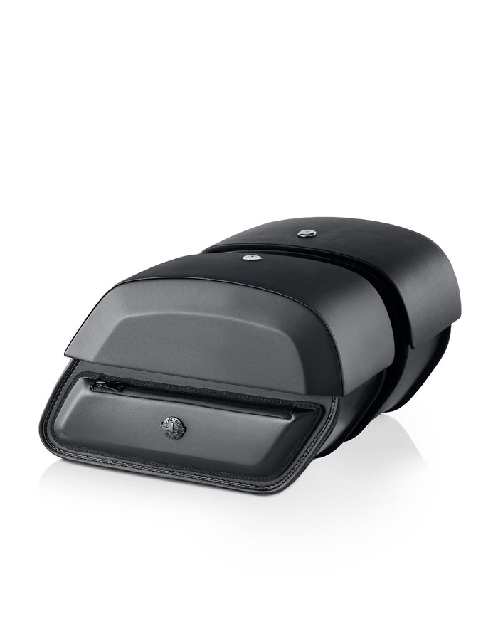 28L - Pantheon Medium Hard Mount Indian Chief Deluxe Leather Motorcycle Saddlebags Main View