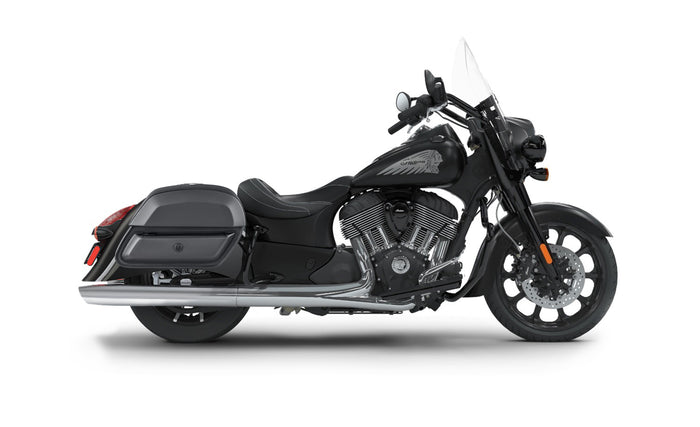 28L - Pantheon Medium Indian Springfield Darkhorse Leather Motorcycle Saddlebags Bag on Bike @expand