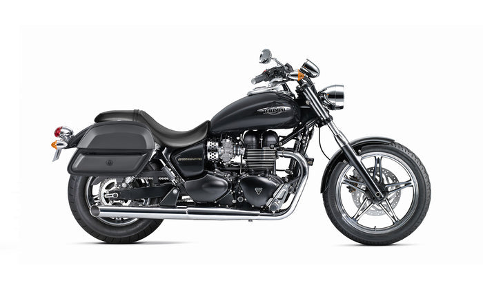 28L - Pantheon Medium Triumph Speedmaster (2003-17) Leather Motorcycle Saddlebags Bag on Bike @expand