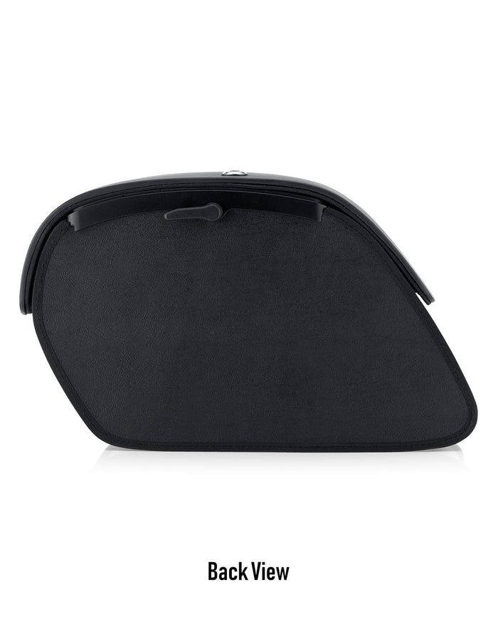 28L - Pantheon Medium Triumph Speedmaster (2003-17) Leather Motorcycle Saddlebags Back View