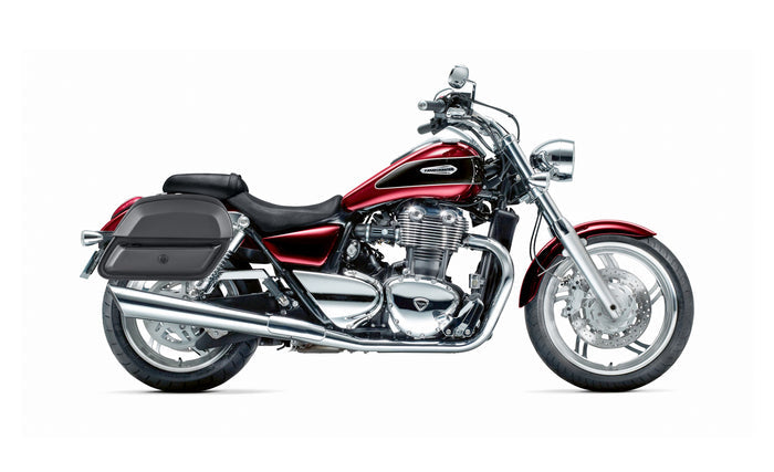 28L - Pantheon Medium Thunderbird 1700 Big Bore Leather Motorcycle Saddlebags Bag on Bike @expand